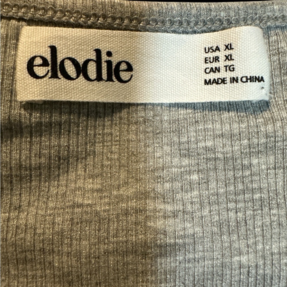 Elodie Light Gray Knot Front Blouse - Picture 2 of 6